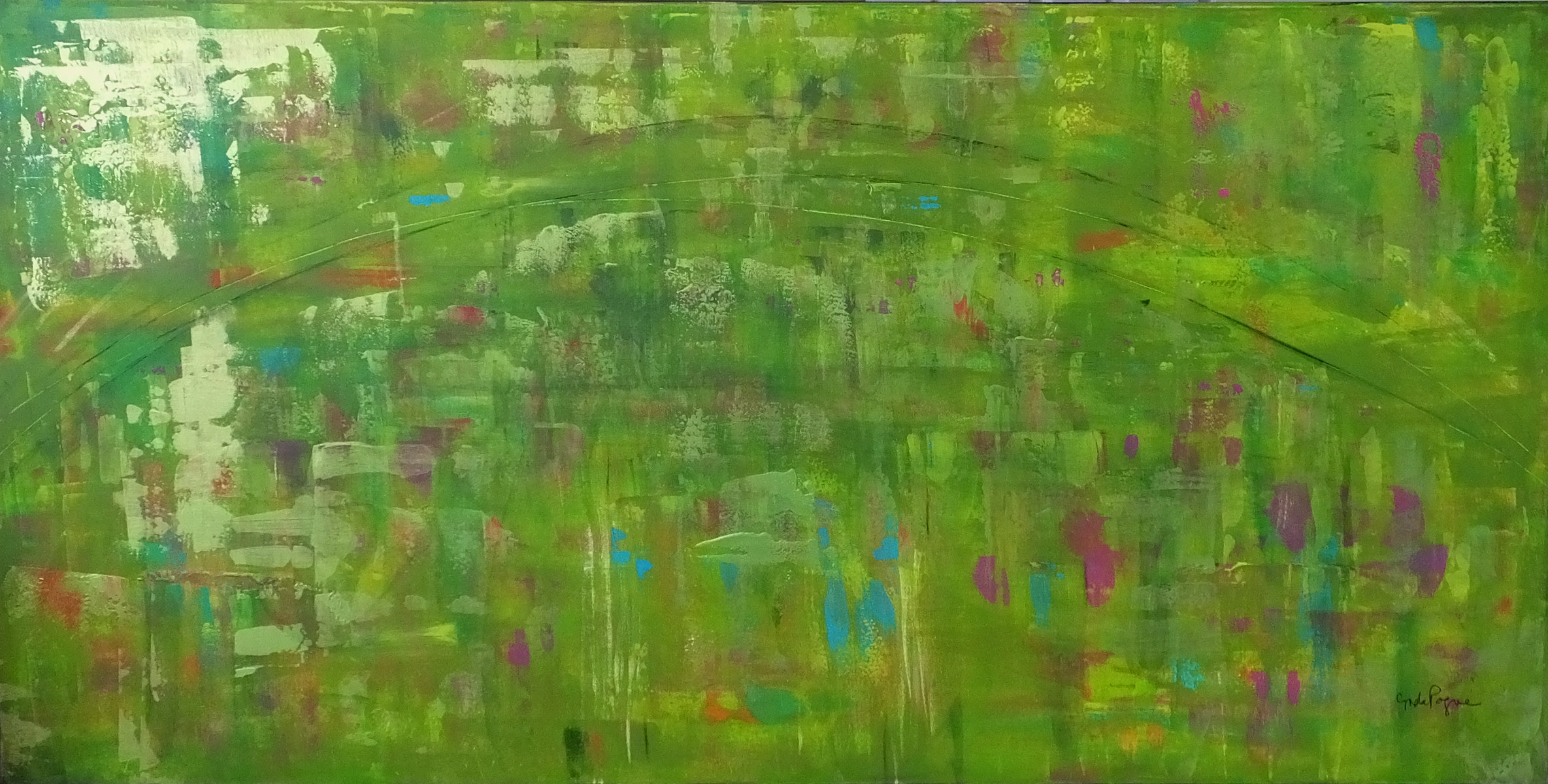 Painting: Monets Garden (3) by Lynda Pogue